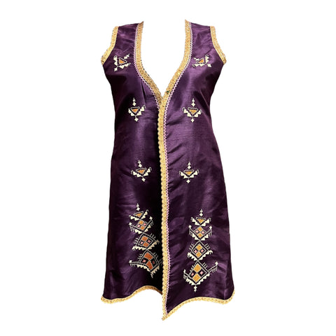 Gilet broderie violet